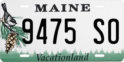 ME license plate 9475SO