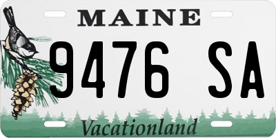 ME license plate 9476SA