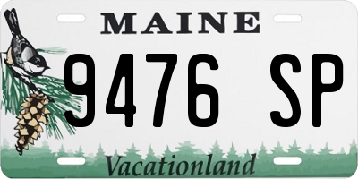 ME license plate 9476SP