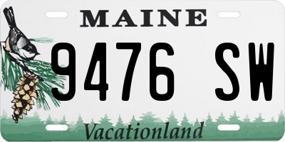 ME license plate 9476SW