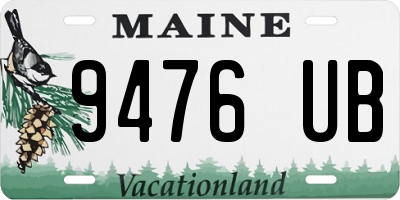 ME license plate 9476UB