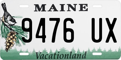 ME license plate 9476UX