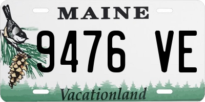 ME license plate 9476VE