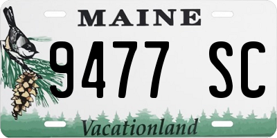 ME license plate 9477SC