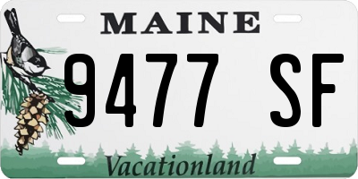 ME license plate 9477SF