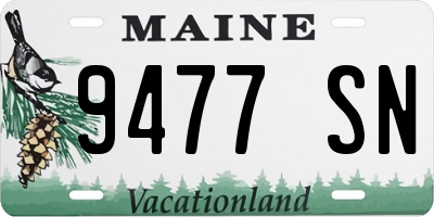 ME license plate 9477SN