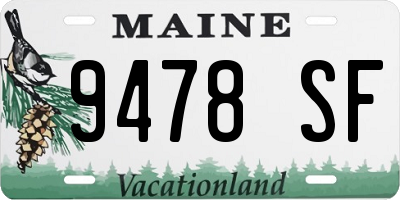 ME license plate 9478SF