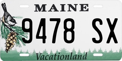 ME license plate 9478SX