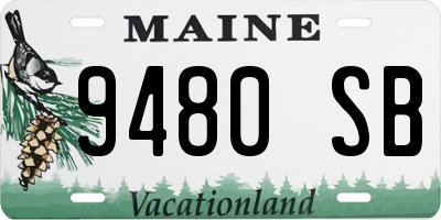 ME license plate 9480SB