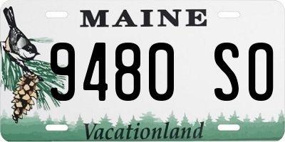 ME license plate 9480SO