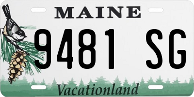 ME license plate 9481SG