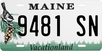 ME license plate 9481SN