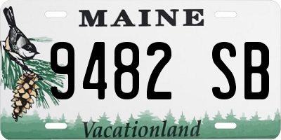 ME license plate 9482SB