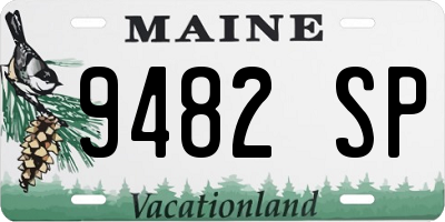 ME license plate 9482SP