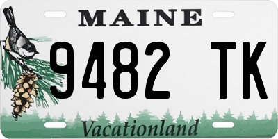 ME license plate 9482TK