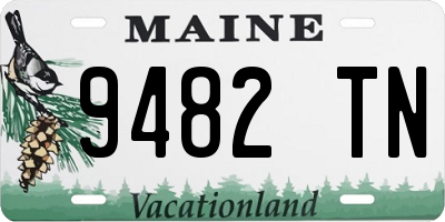 ME license plate 9482TN