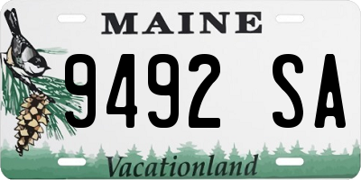 ME license plate 9492SA