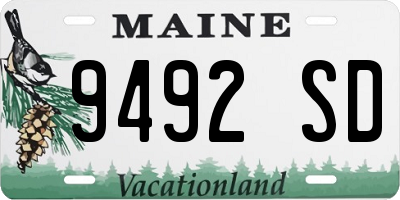 ME license plate 9492SD