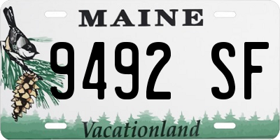 ME license plate 9492SF