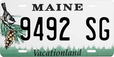 ME license plate 9492SG