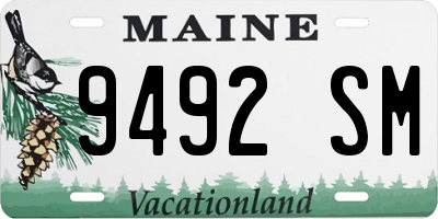 ME license plate 9492SM