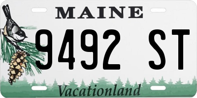 ME license plate 9492ST