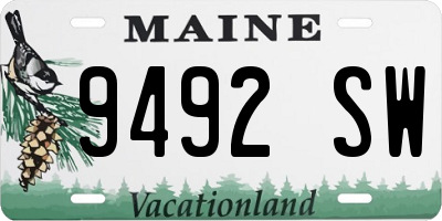 ME license plate 9492SW