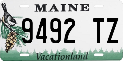 ME license plate 9492TZ
