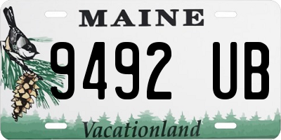 ME license plate 9492UB