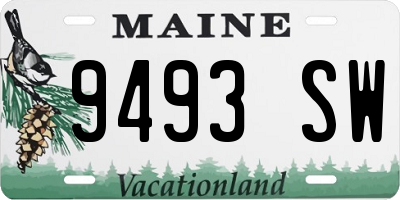 ME license plate 9493SW