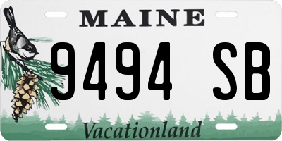 ME license plate 9494SB