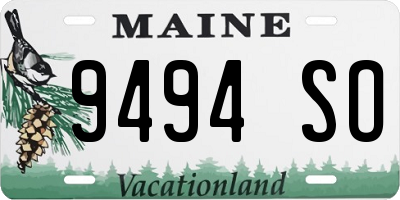 ME license plate 9494SO