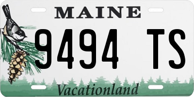 ME license plate 9494TS