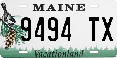 ME license plate 9494TX