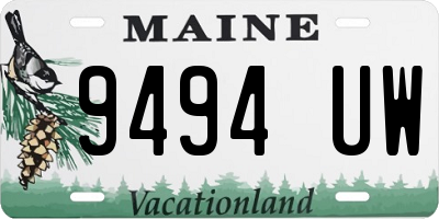 ME license plate 9494UW