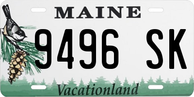 ME license plate 9496SK