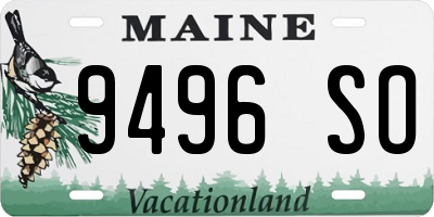 ME license plate 9496SO