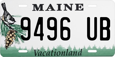 ME license plate 9496UB