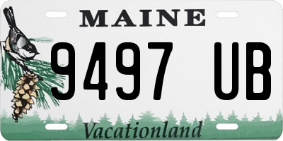 ME license plate 9497UB