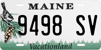 ME license plate 9498SV