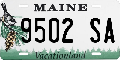 ME license plate 9502SA