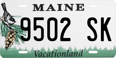 ME license plate 9502SK