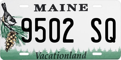 ME license plate 9502SQ