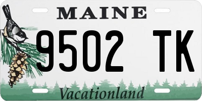 ME license plate 9502TK