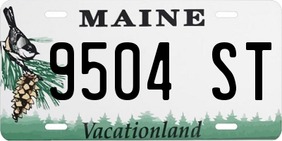 ME license plate 9504ST