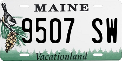 ME license plate 9507SW