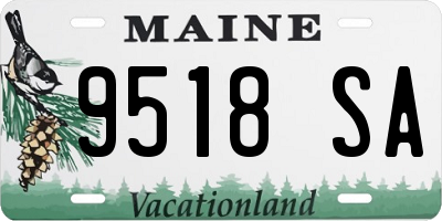 ME license plate 9518SA