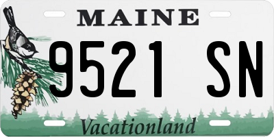 ME license plate 9521SN
