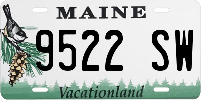 ME license plate 9522SW