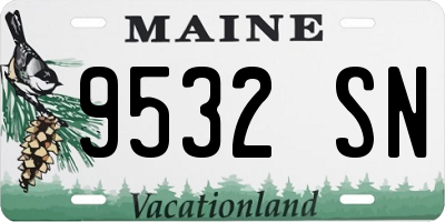 ME license plate 9532SN